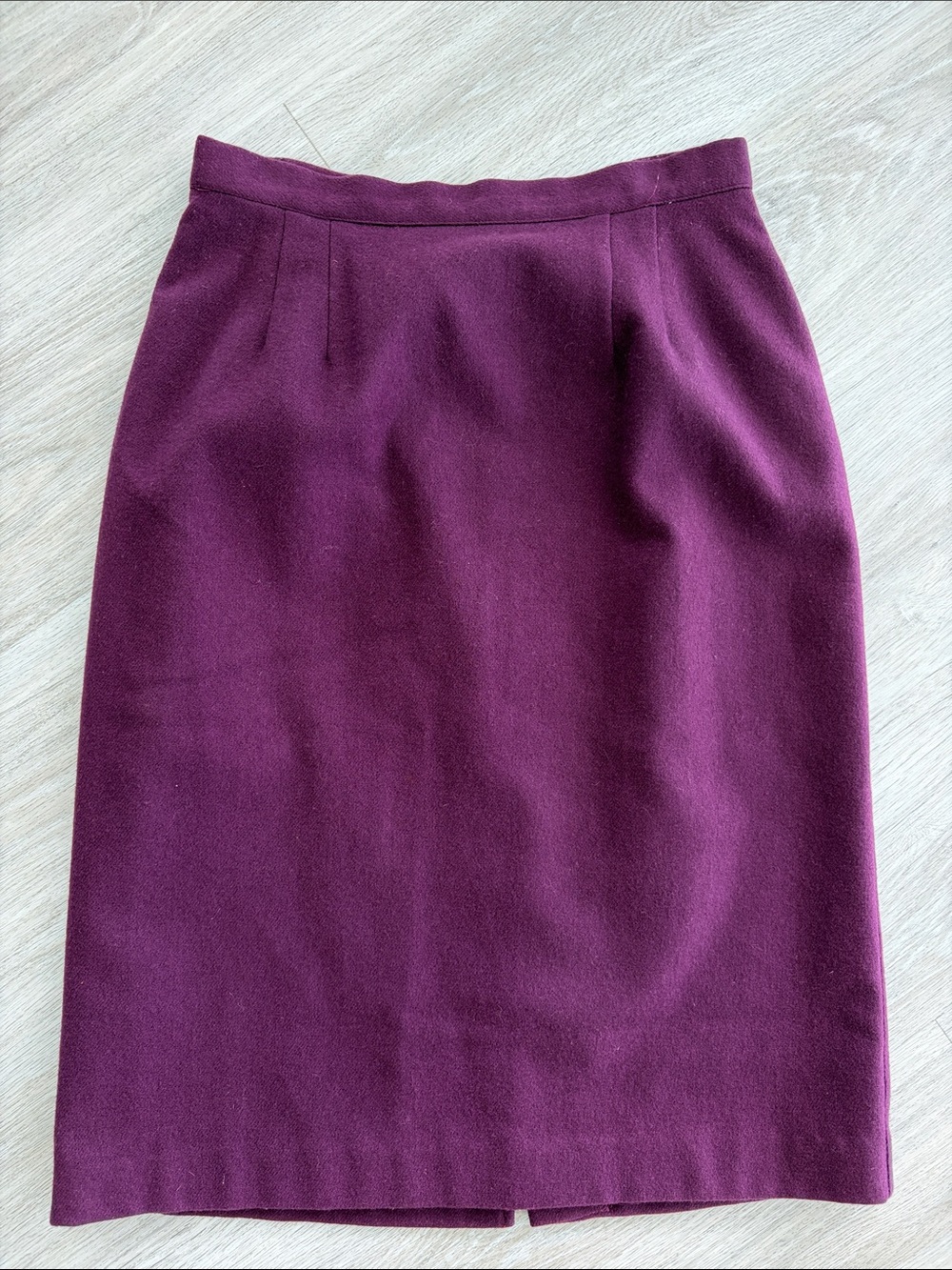 Michele Vintage 90s Wool Pencil Skirt Women’s 10 Purple Midi Lined 100% Wool